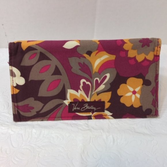 Vera Bradley Floral Checkbook Cover 7"x 3.5" - Picture 2 of 10